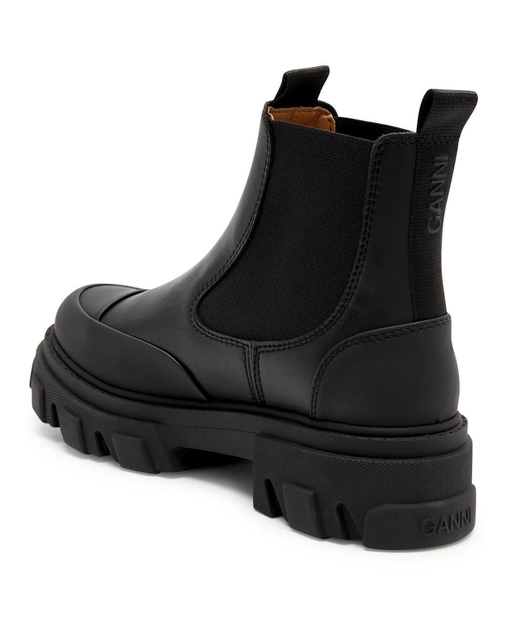 Ganni Black Thick-Soled Chelsea Ankle Boots