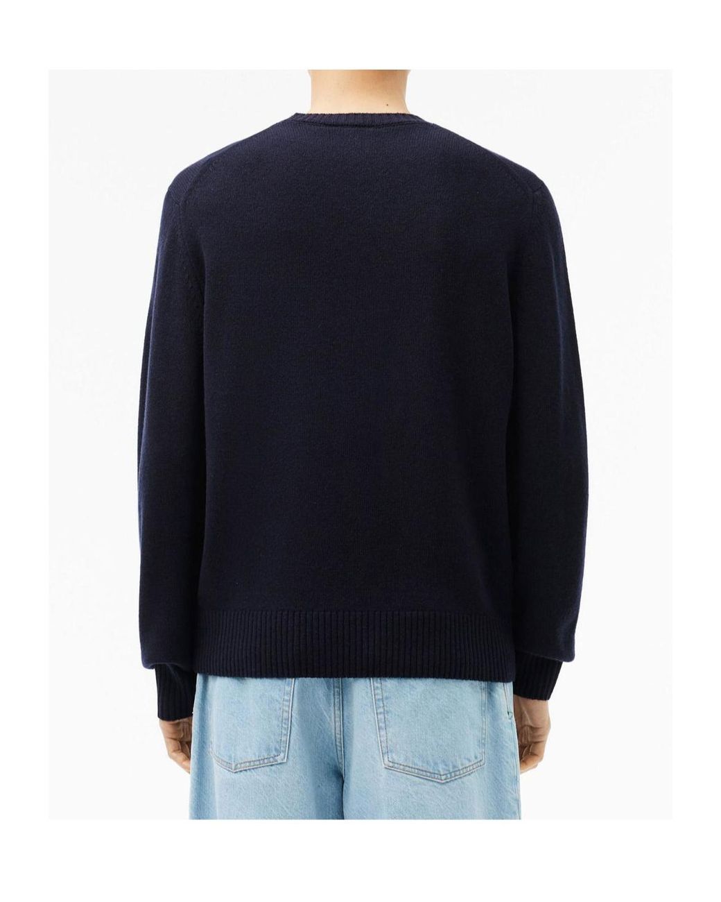 Lacoste Blue Logo Patch Crewneck Jumper for men