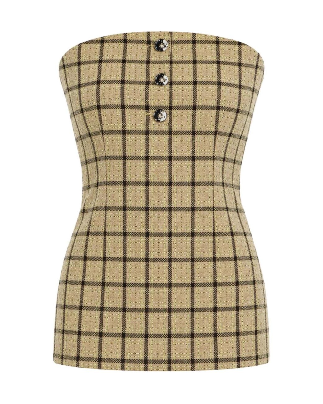 Ganni Metallic Plaid Camisole