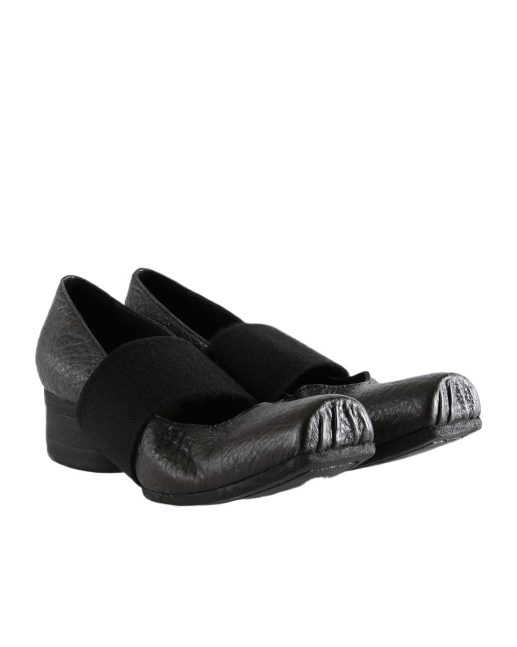 Uma Wang Black Square-Toe Ballet Flats