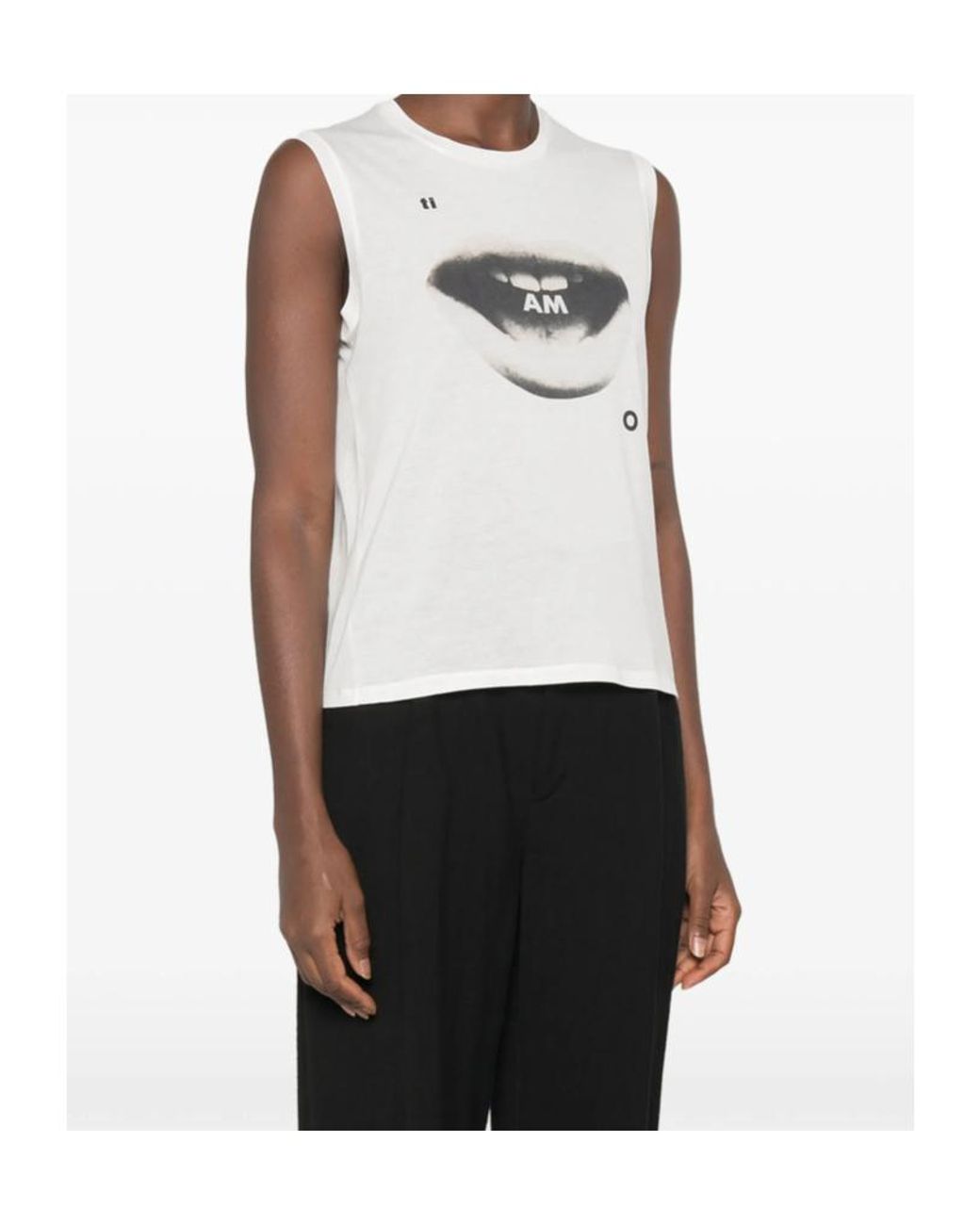 Fendi White Graphic-Print Sleeveless Top