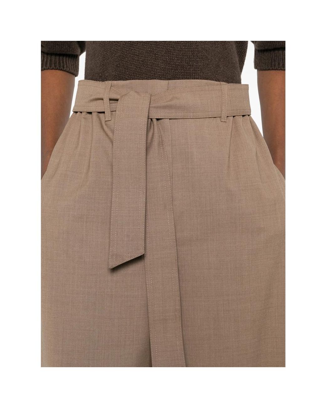 Max Mara Natural Wide-Leg Casual Pants