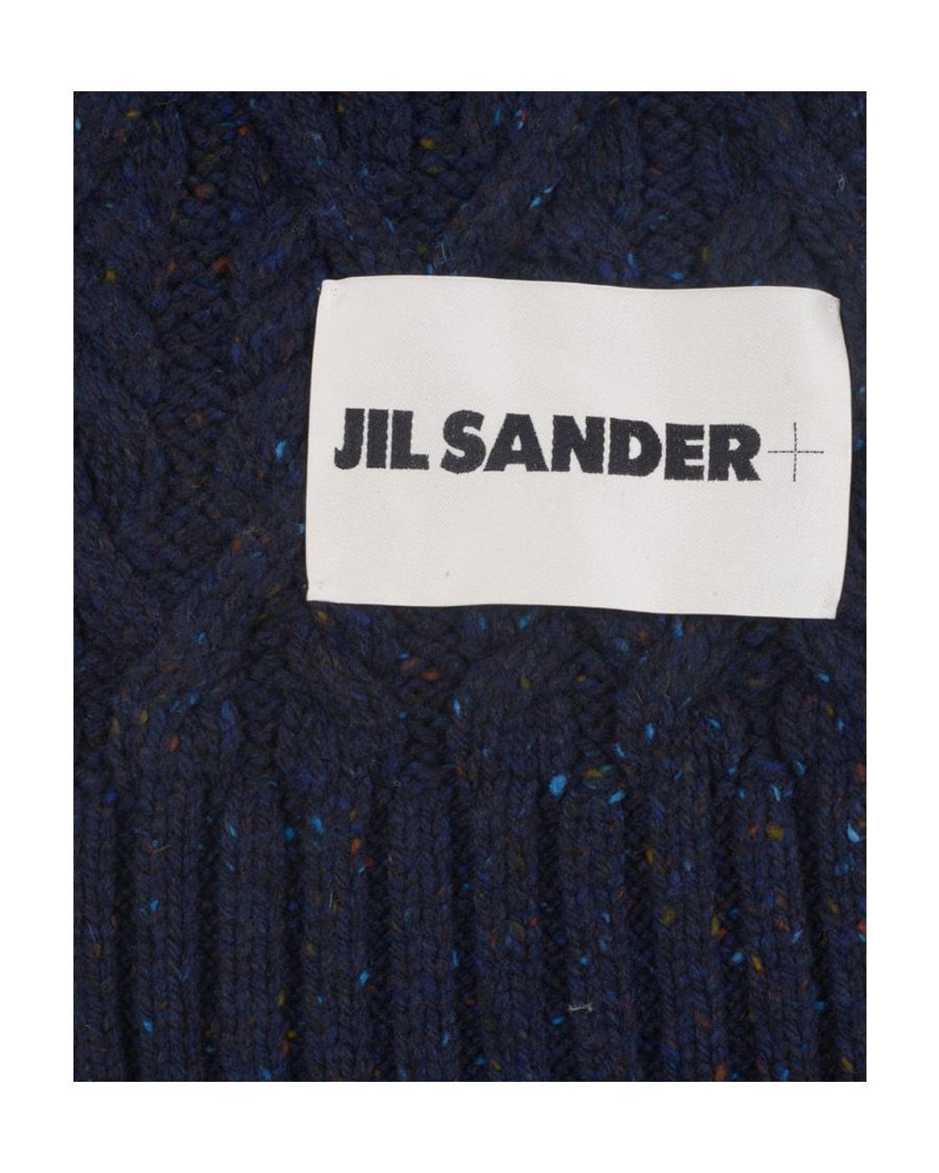 Jil Sander Blue Cable-Knit Scarf