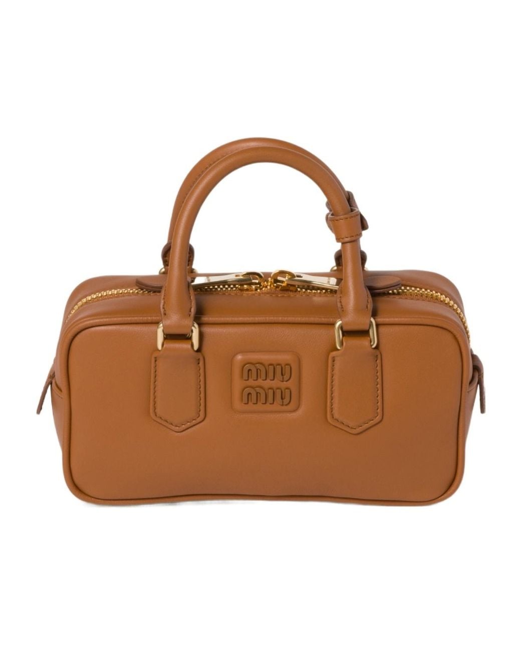 Miu Miu Brown Arcadie Zipped Tote Bag