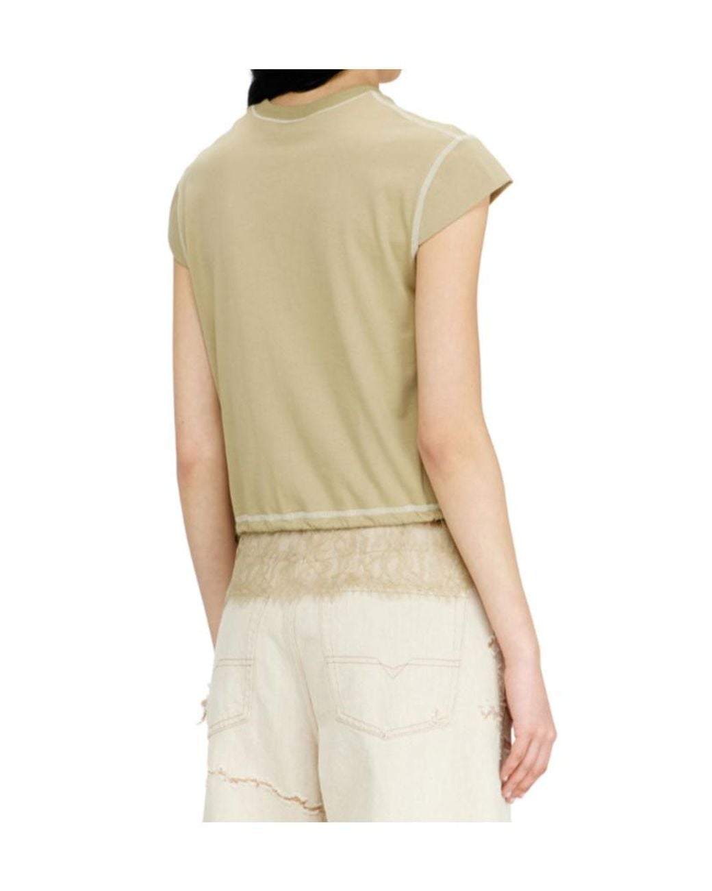 DIESEL Natural T-Luna Lace-Trim Top