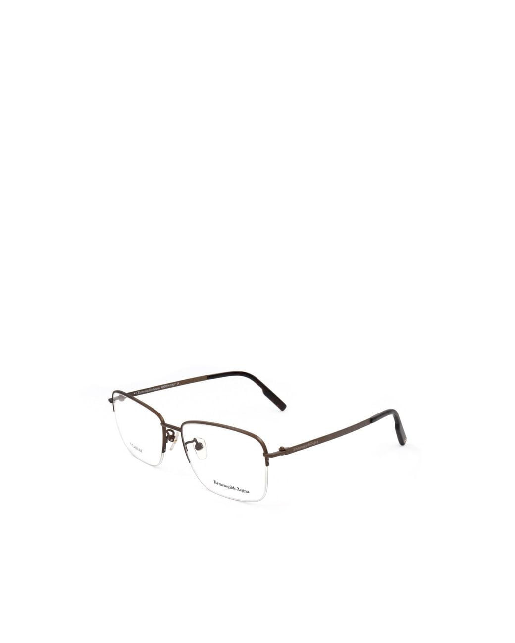 Zegna Metallic Rectangle Frame Glasses for men