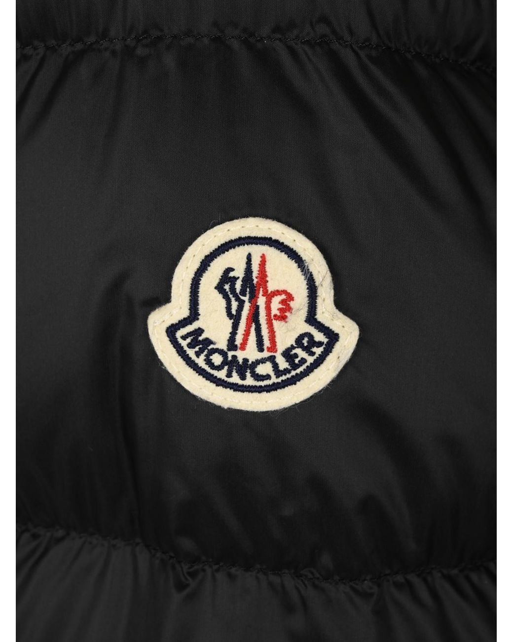 Moncler Black Boed Fur-Trim Hooded Padded Jacket