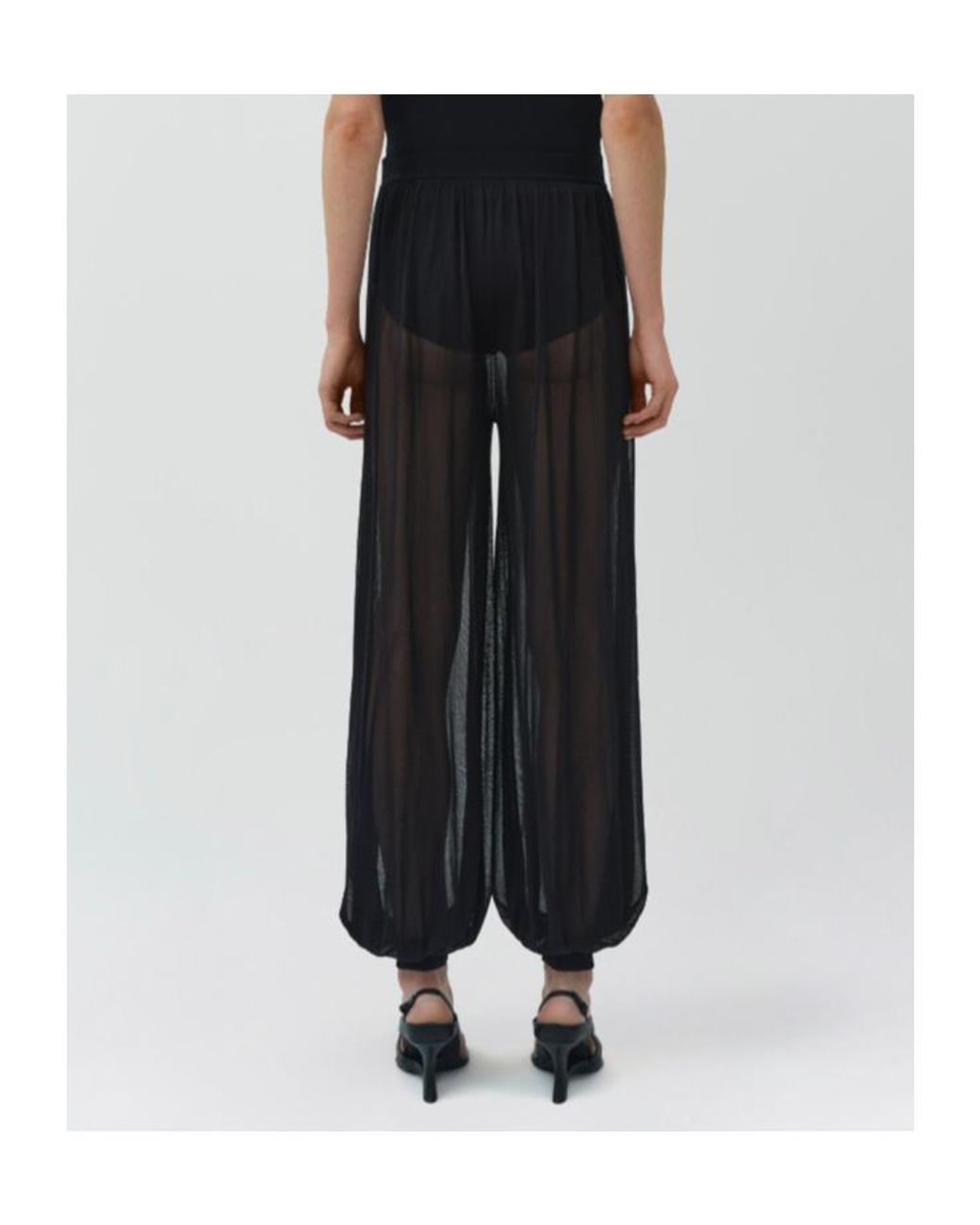 Jonathan Simkhai Black Elasticated Waistband Cuffed Trousers