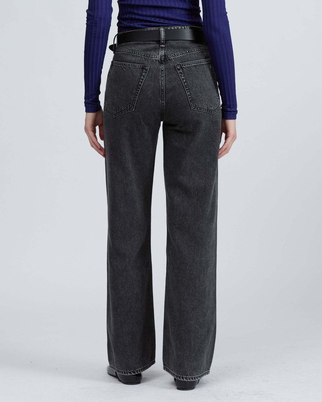 Rag & Bone Blue High-Rise Straight-Leg Jeans