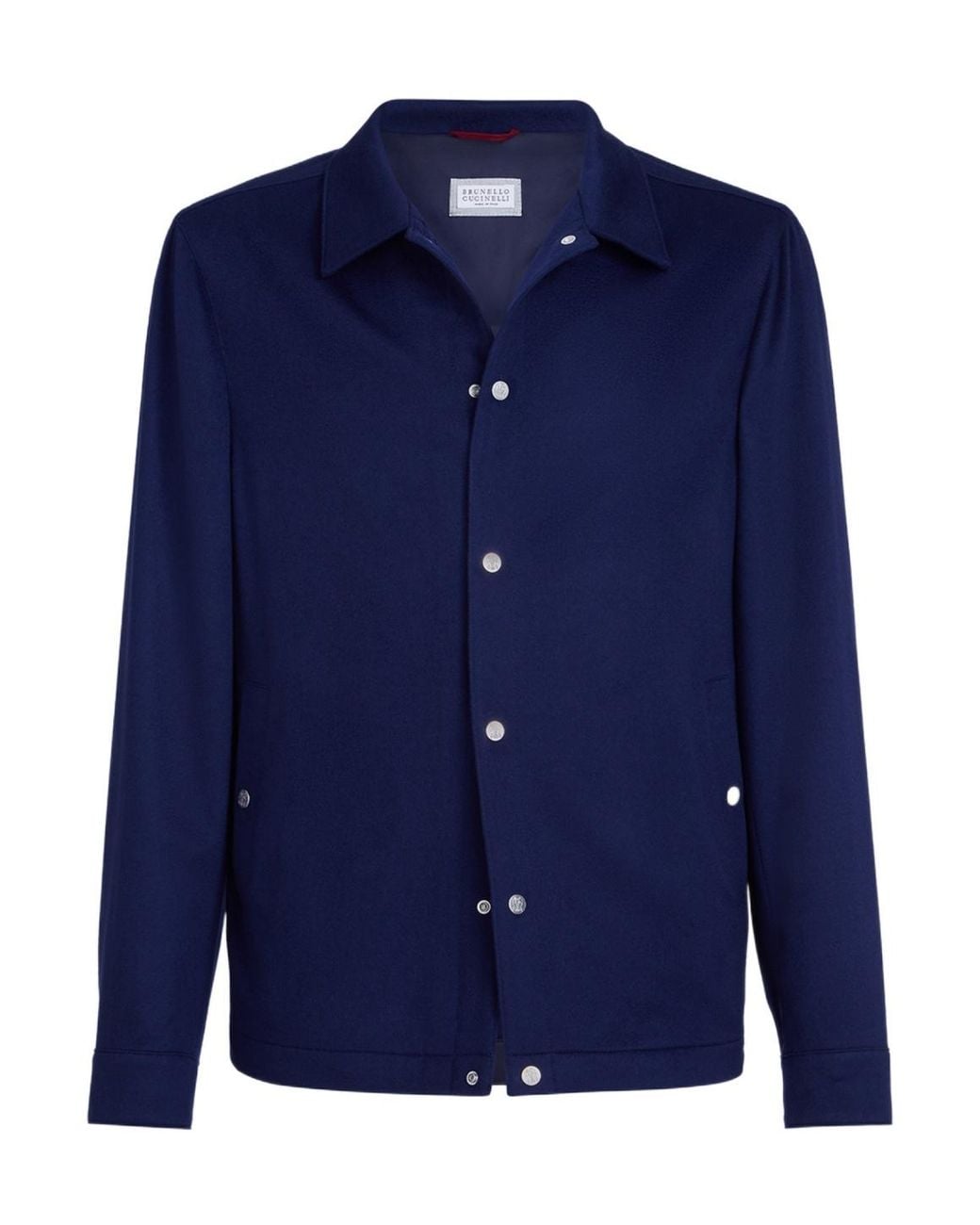 Brunello Cucinelli Blue Lightweight Cashmere Flannel Outerwear Jacket for men