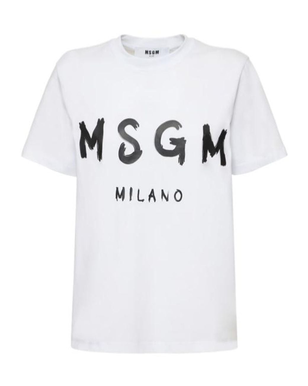 MSGM White Logo Print T-Shirt