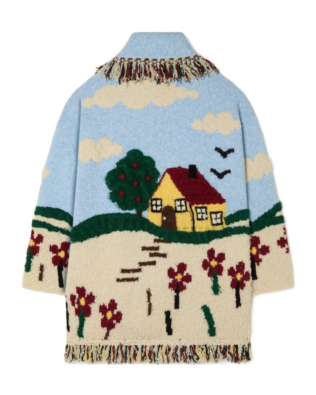 Alanui Blue Casa Belted Cardigan