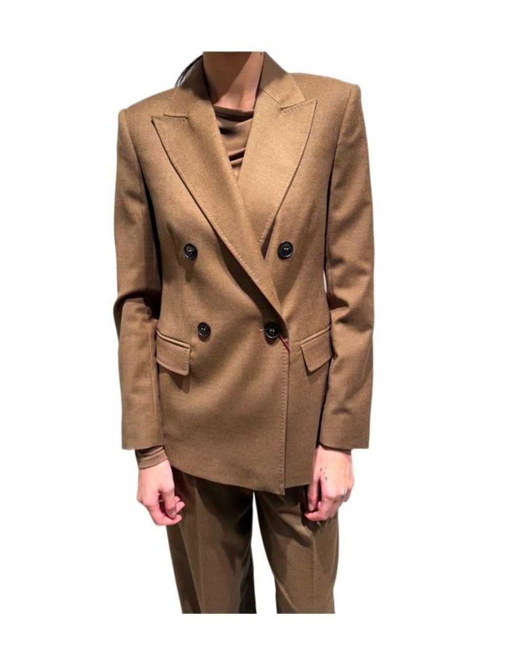 Max Mara Brown Double-Breasted Peak-Lapels Jacket