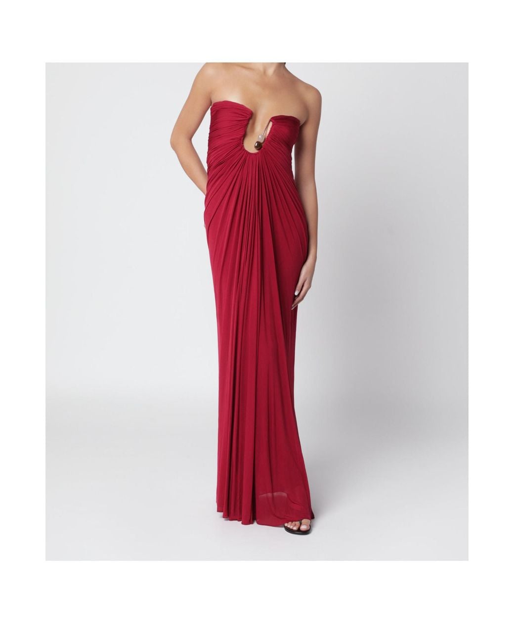 Christopher Esber Red Deep V-Neck Dress
