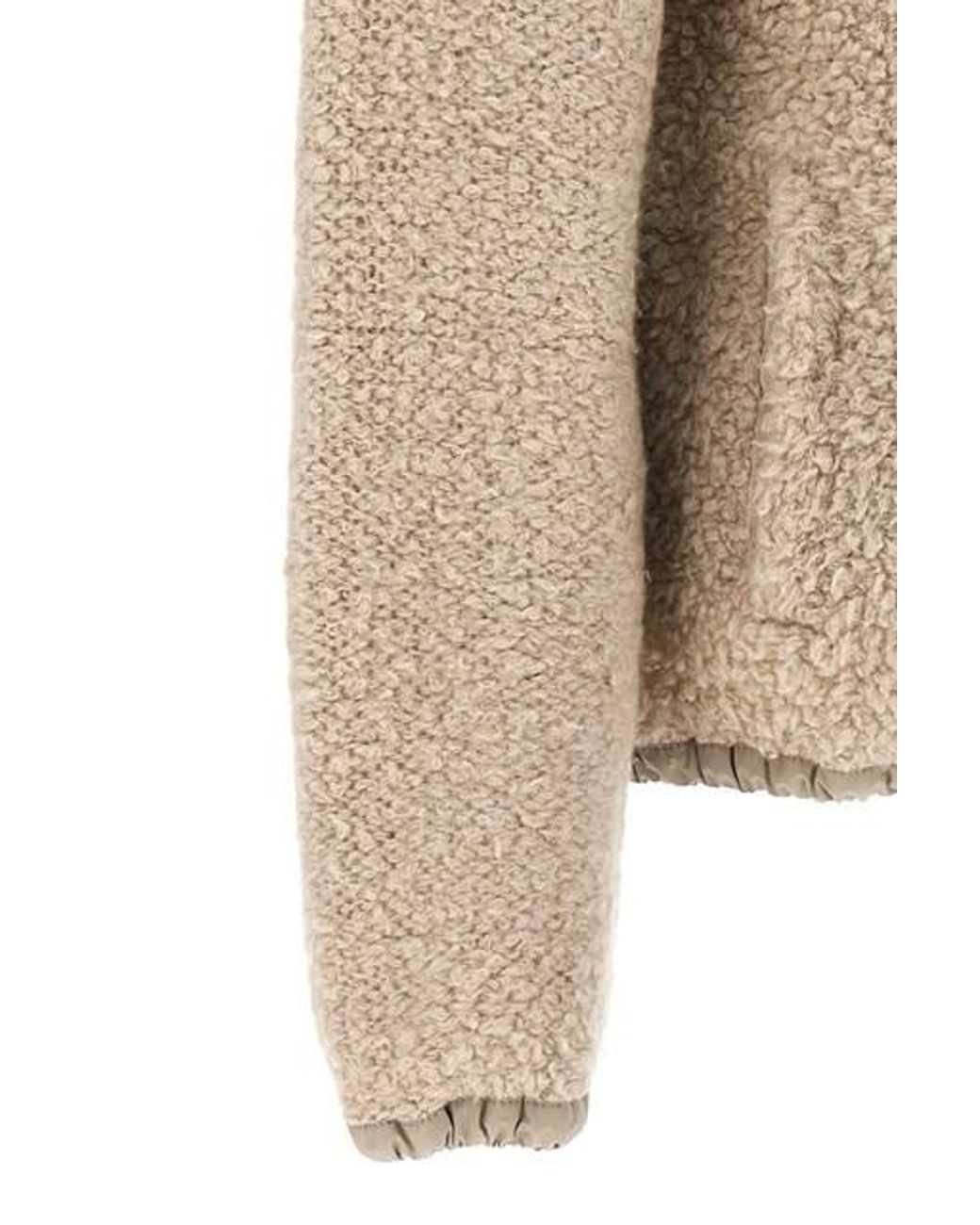 Brunello Cucinelli White High-Neck Zip-Up Jacket