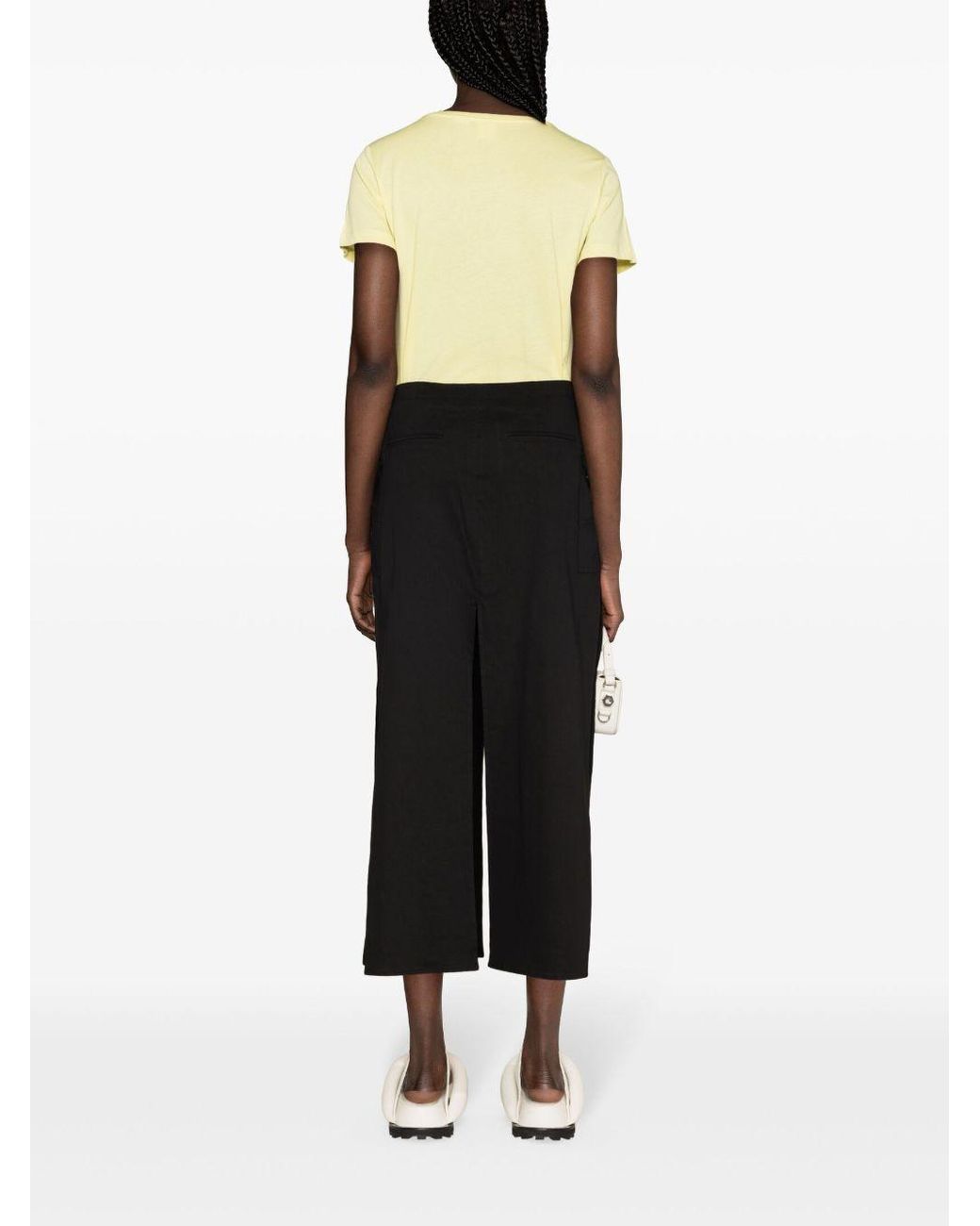 Pinko Black Side-Slit Midi Skirt