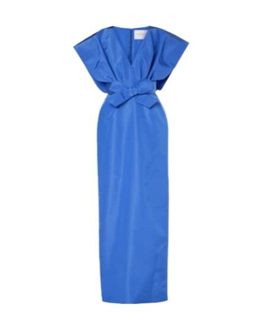 Carolina Herrera Blue Bow-Detail Silk Faille Gown