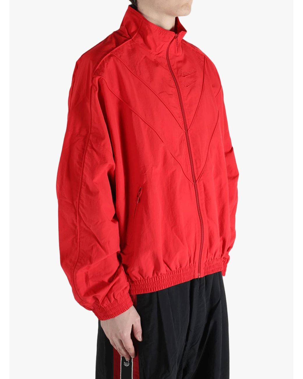 Willy Chavarria Red Chevron Zip-Up Jacket for men