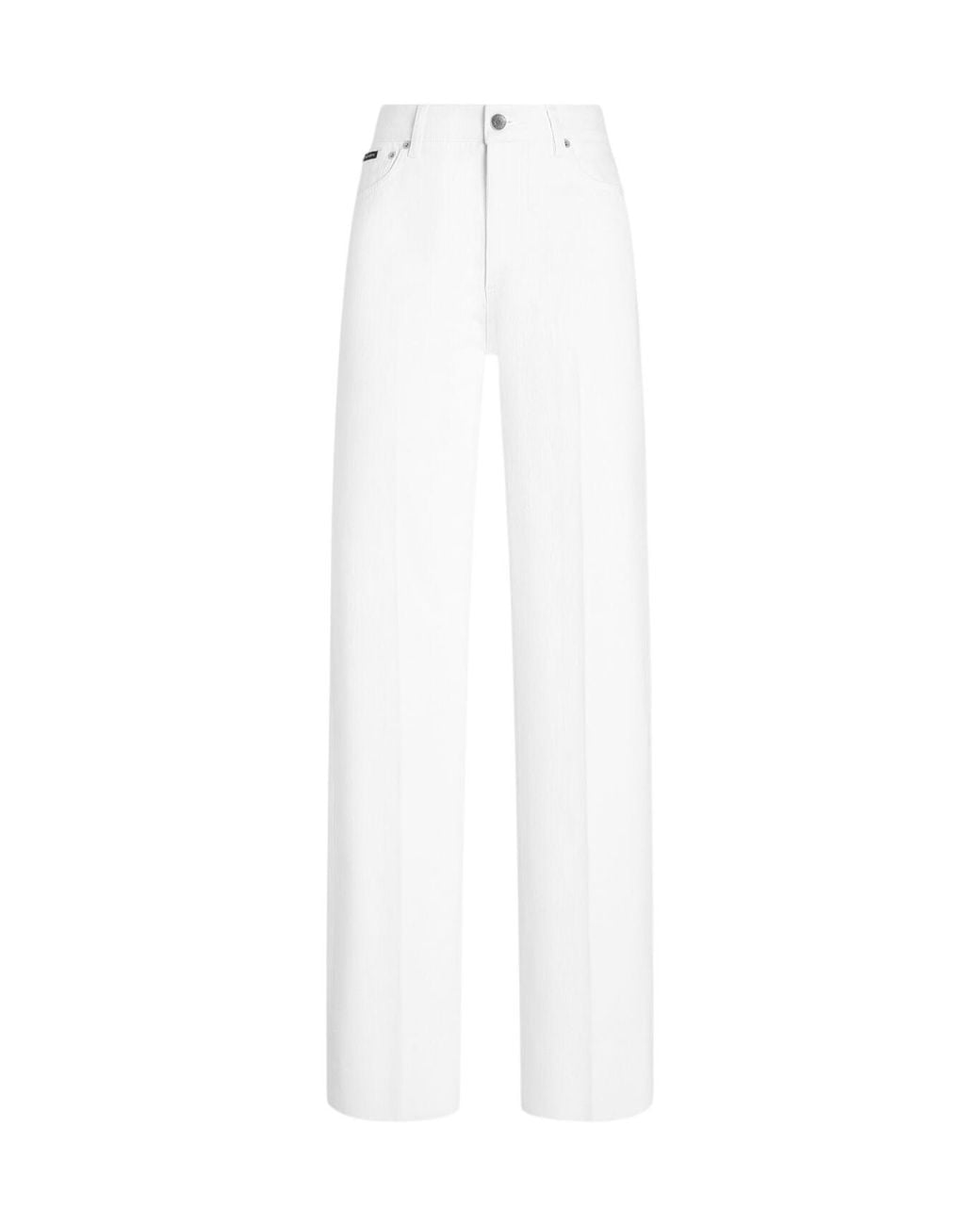 Dolce & Gabbana White High-Rise Straight Jeans