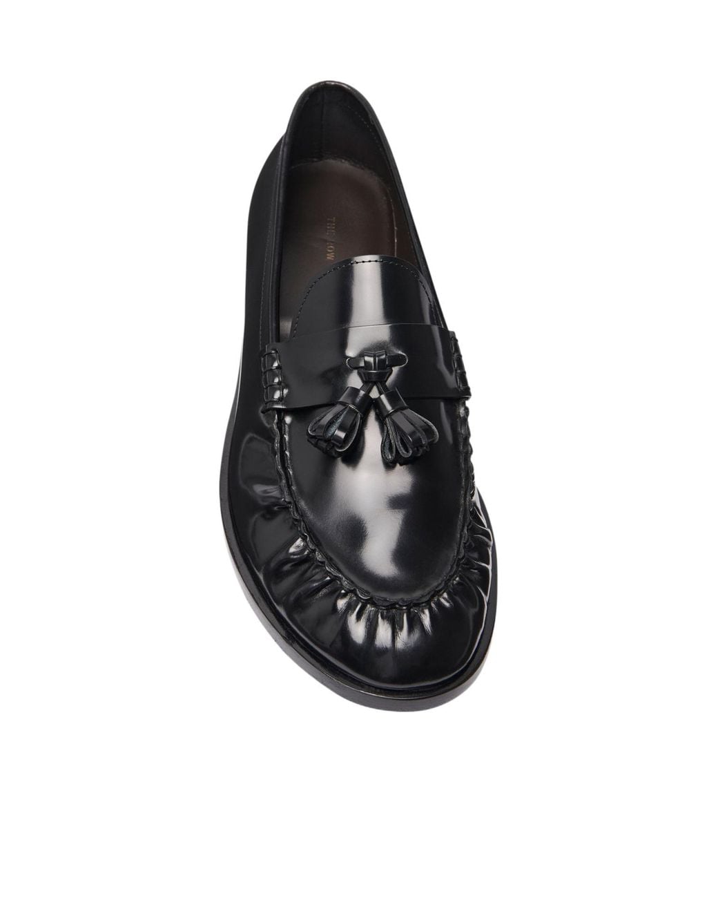 The Row Black Tassel Detailed Loafers
