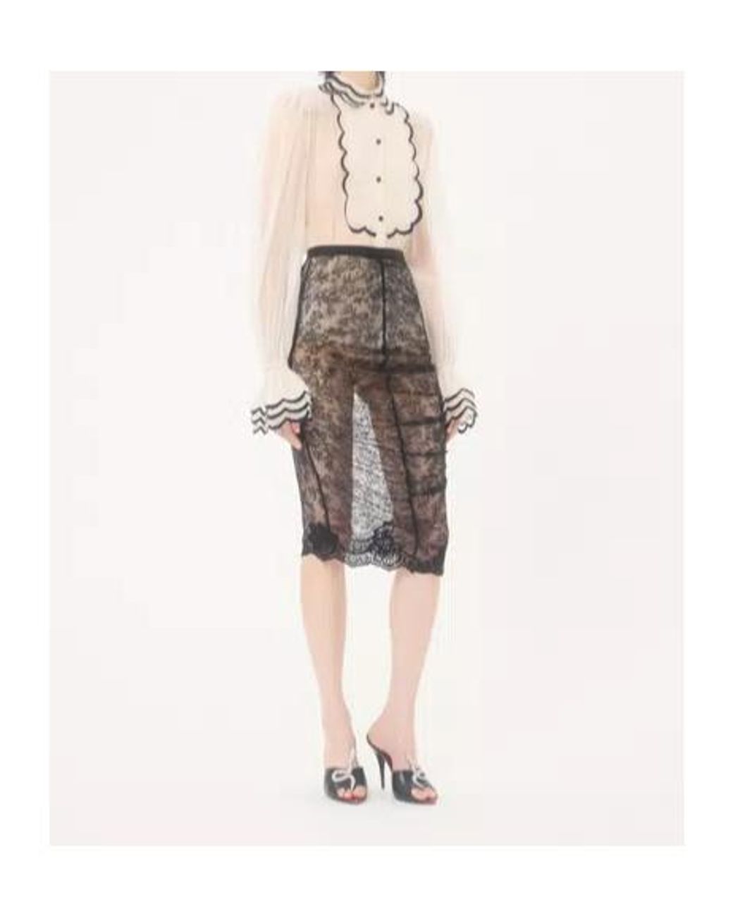 Valentino White Embroidered Organza Shirt