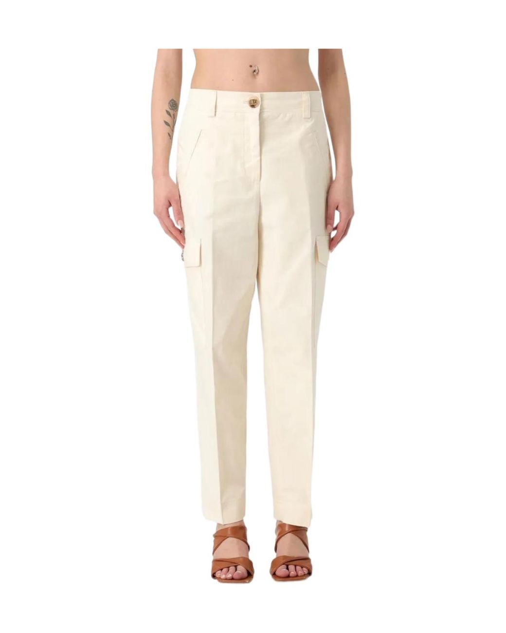 Twinset Natural Logo Casual Pants