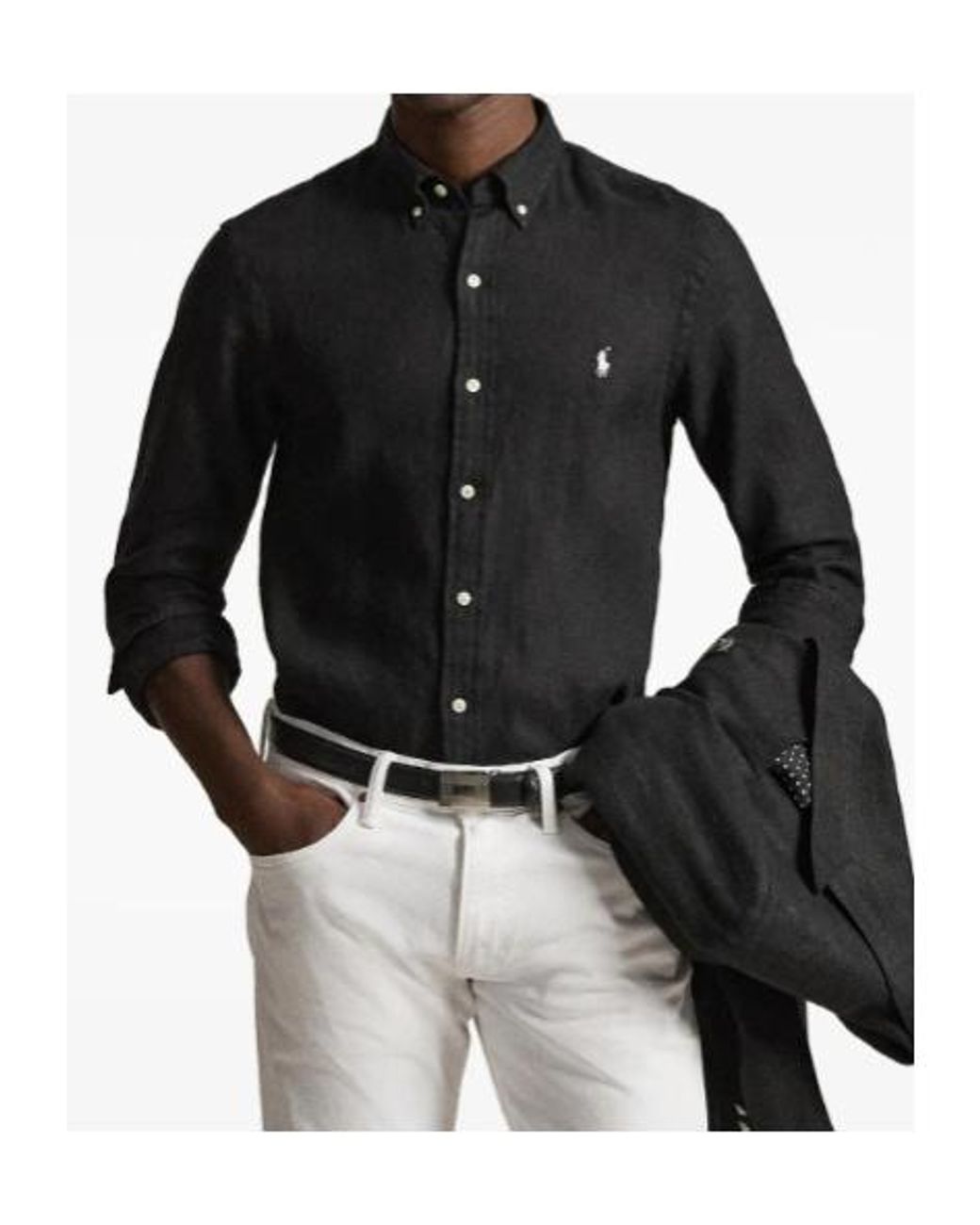 Ralph Lauren Black Slim Fit Button-Down Shirt for men