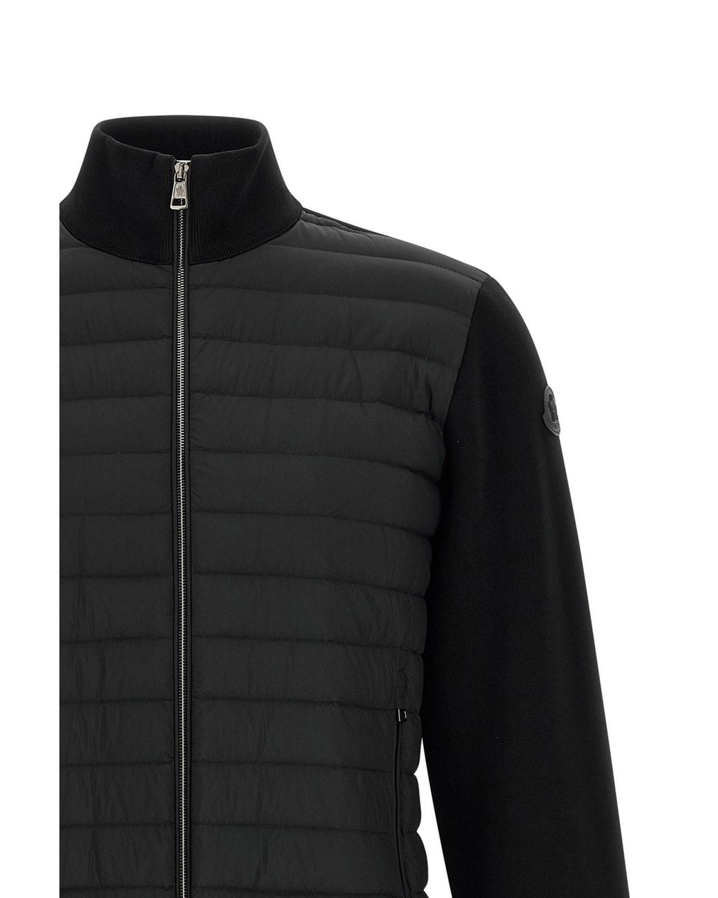 Moncler Black Quilted Zipped Jacket for men