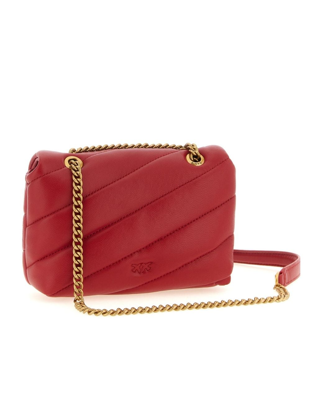 Pinko Red Love Baby Puff Quilted Crossbody Bag