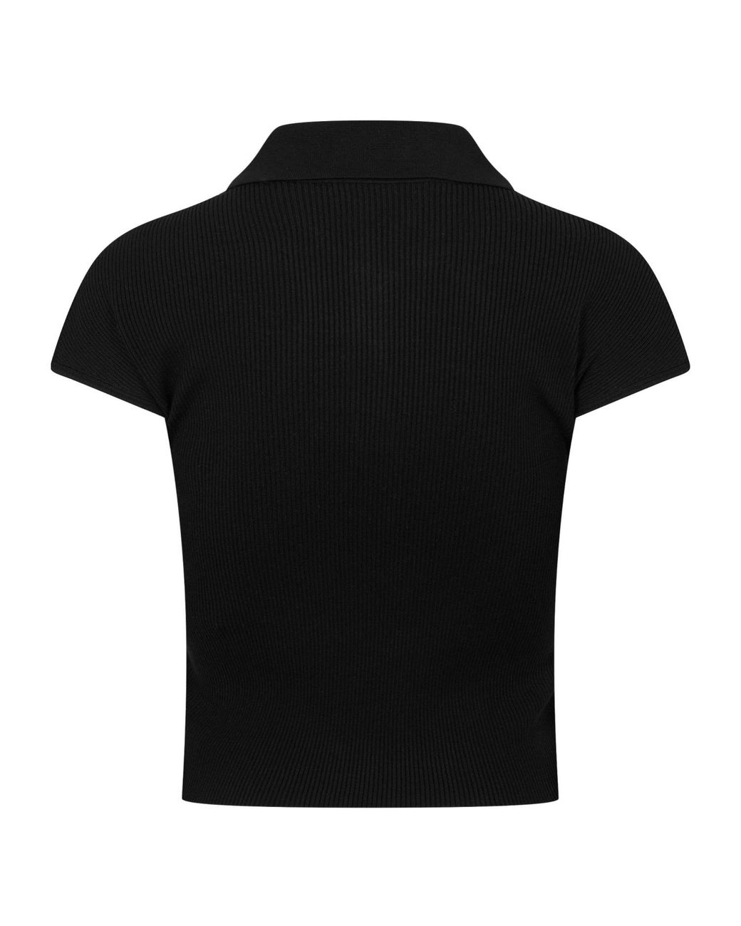 Dolce & Gabbana Black Ribbed Knit Polo Shirt