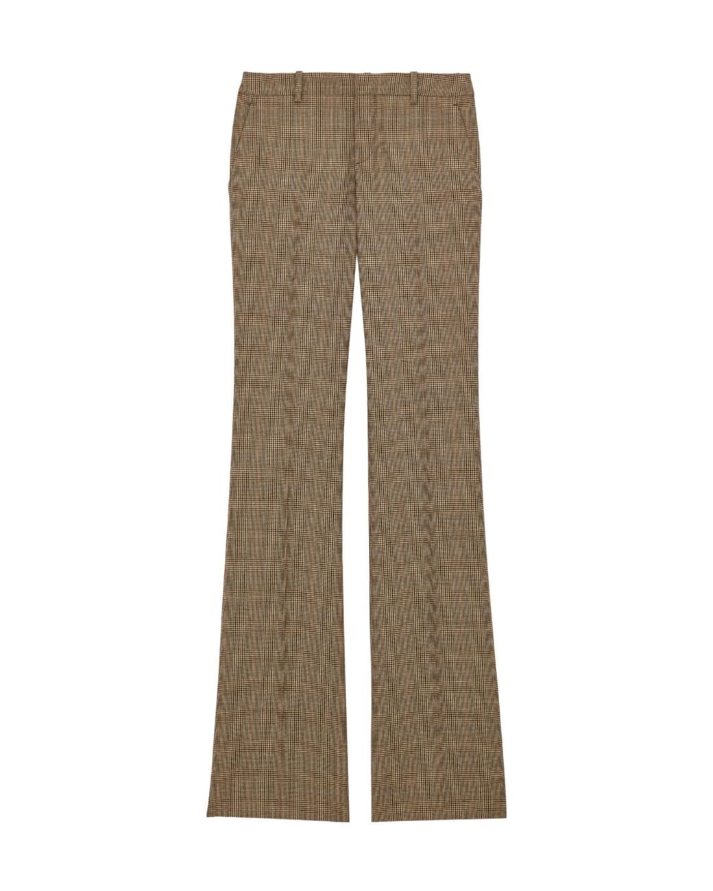 Saint Laurent Gray Prince Of Wales Flared Pants