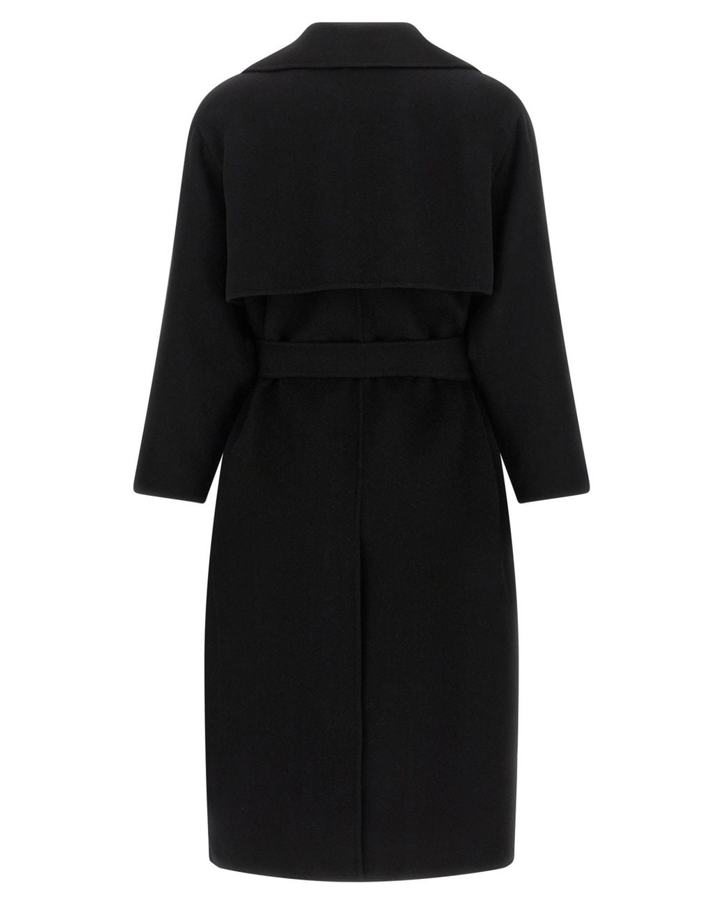 Weekend by Maxmara Black Operoso Belted Long Coat