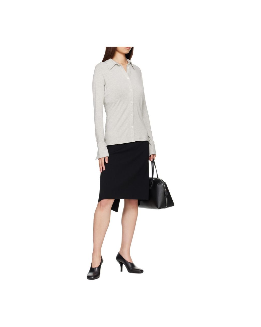 Totême White Back-Slit Skirt