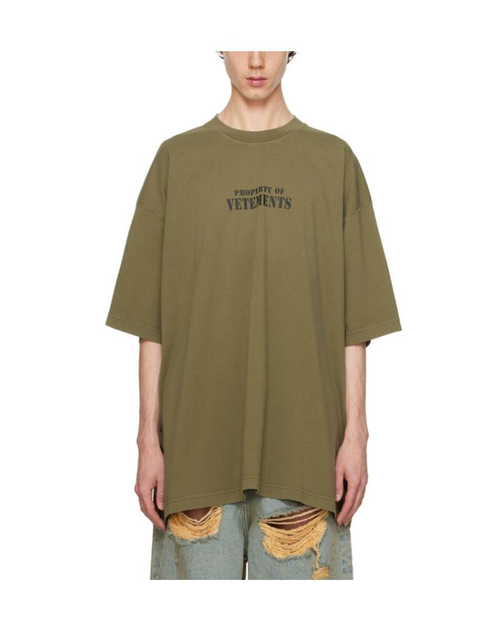 Vetements Green Property Of Cotton T-Shirt for men