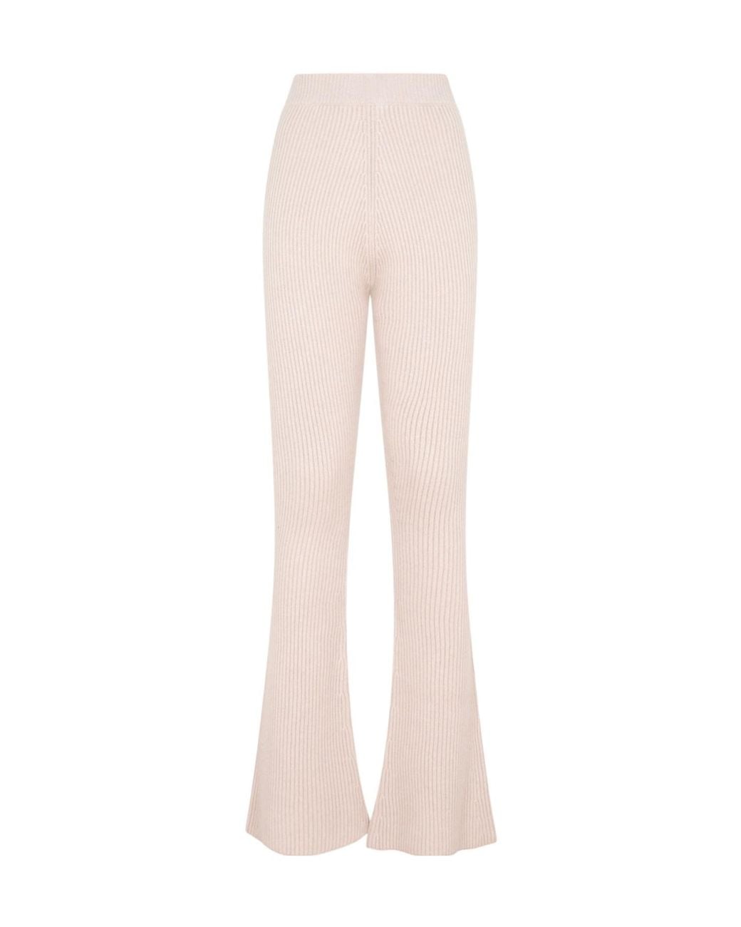 Peserico White Flare Knit Rib Pants