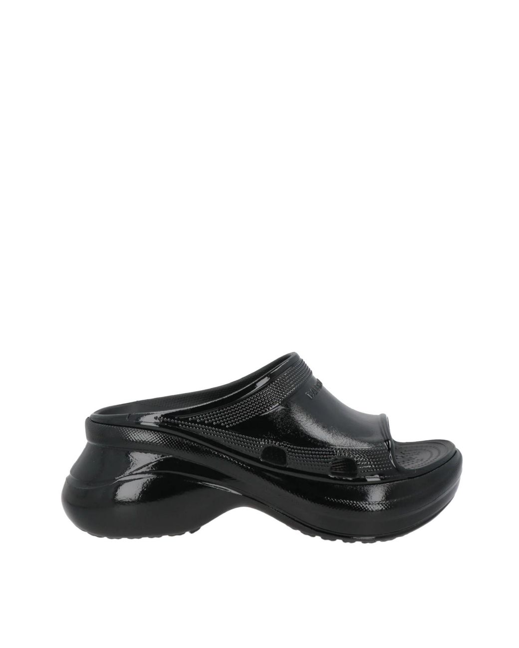 Balenciaga Black Minimalist Single-Band Slide Sandals
