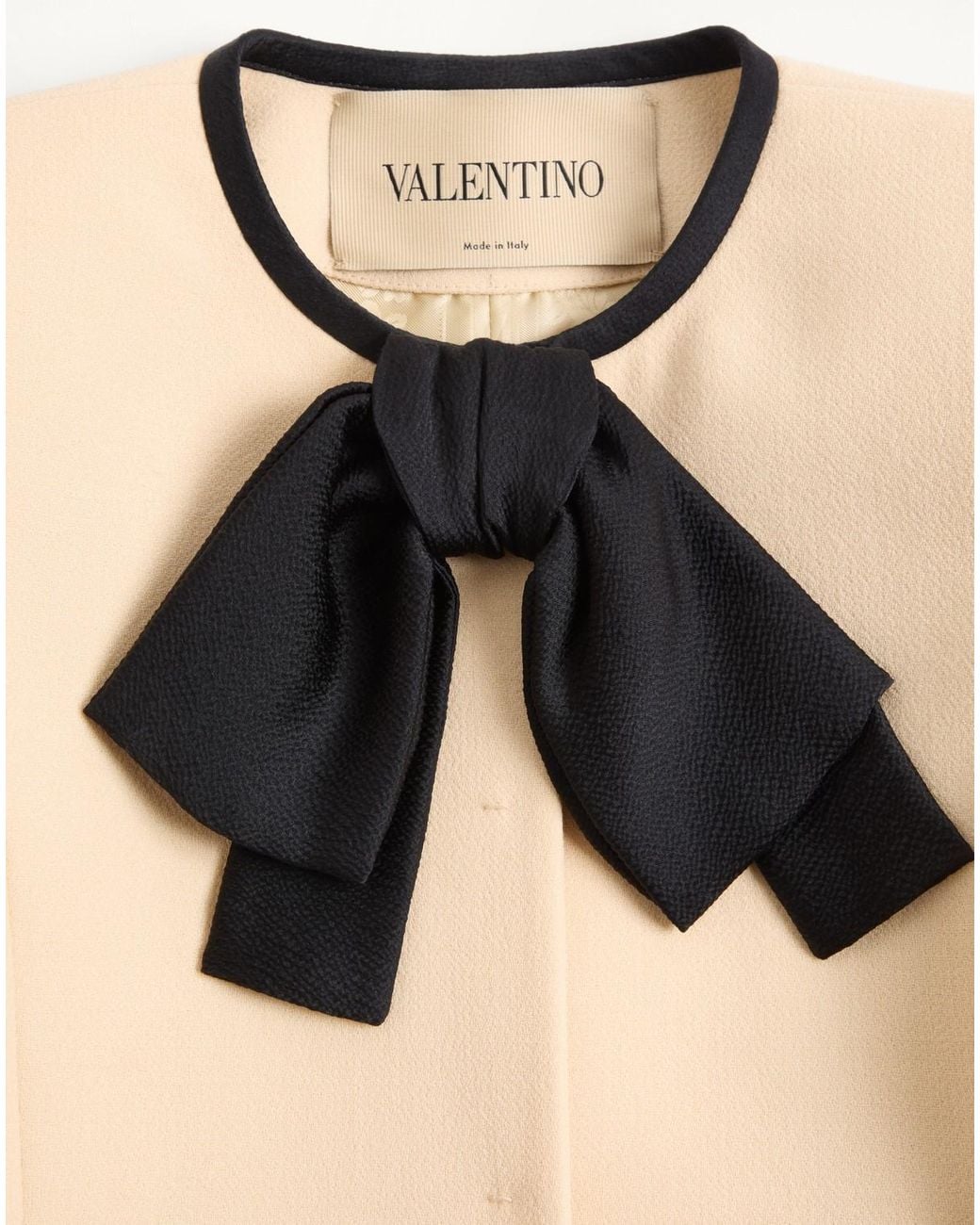 Valentino Natural Bow Detailed Caban Coat