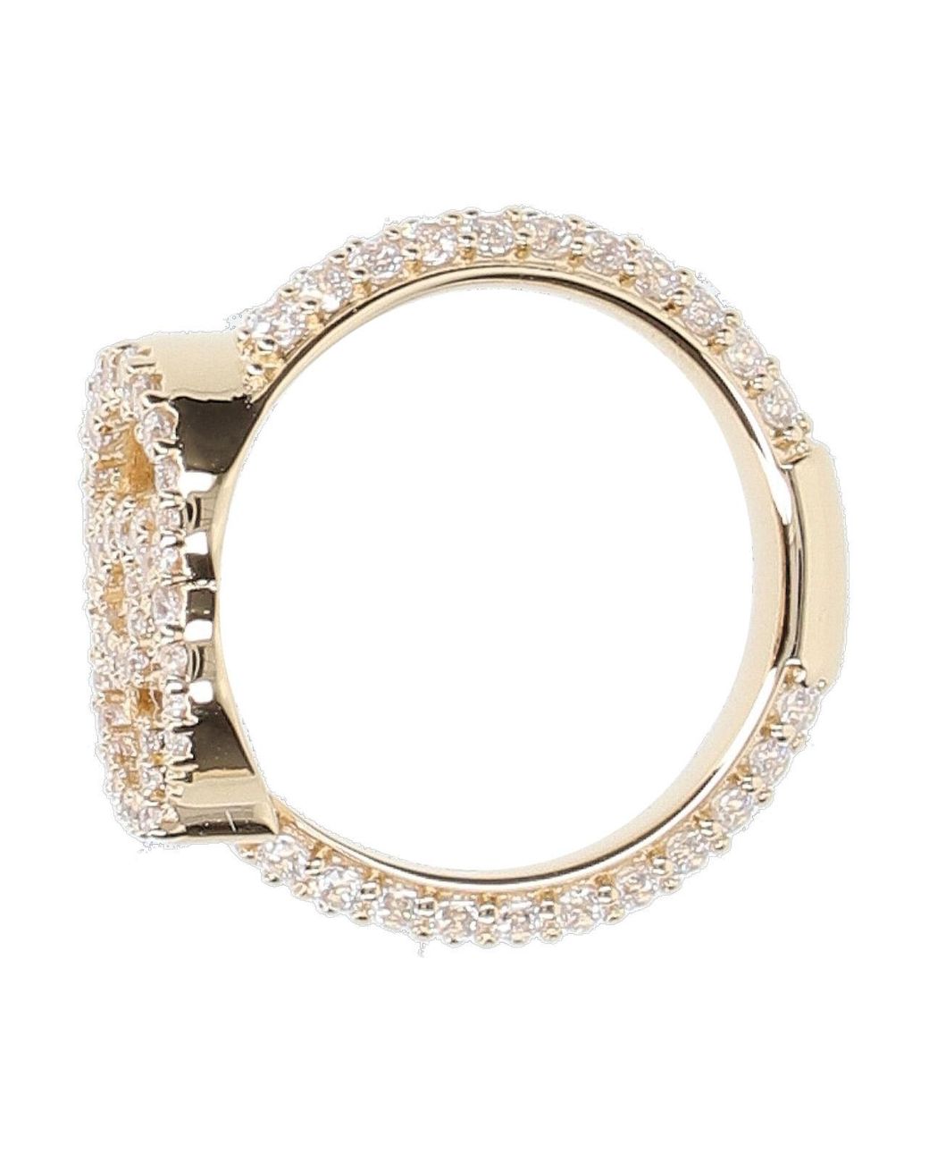 Gucci White Gg Marmont Embellished Ring