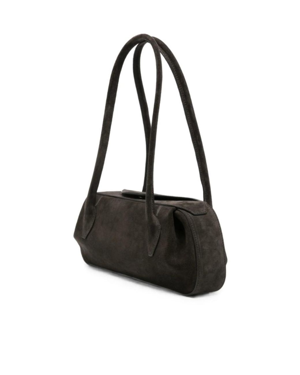 Yuzefi Black Oyster Leather Shoulder Bag