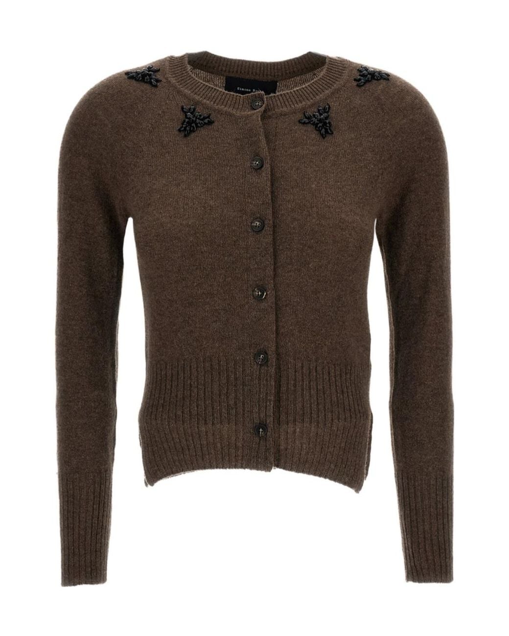 Simone Rocha Green Embellished Relaxed Cardigan