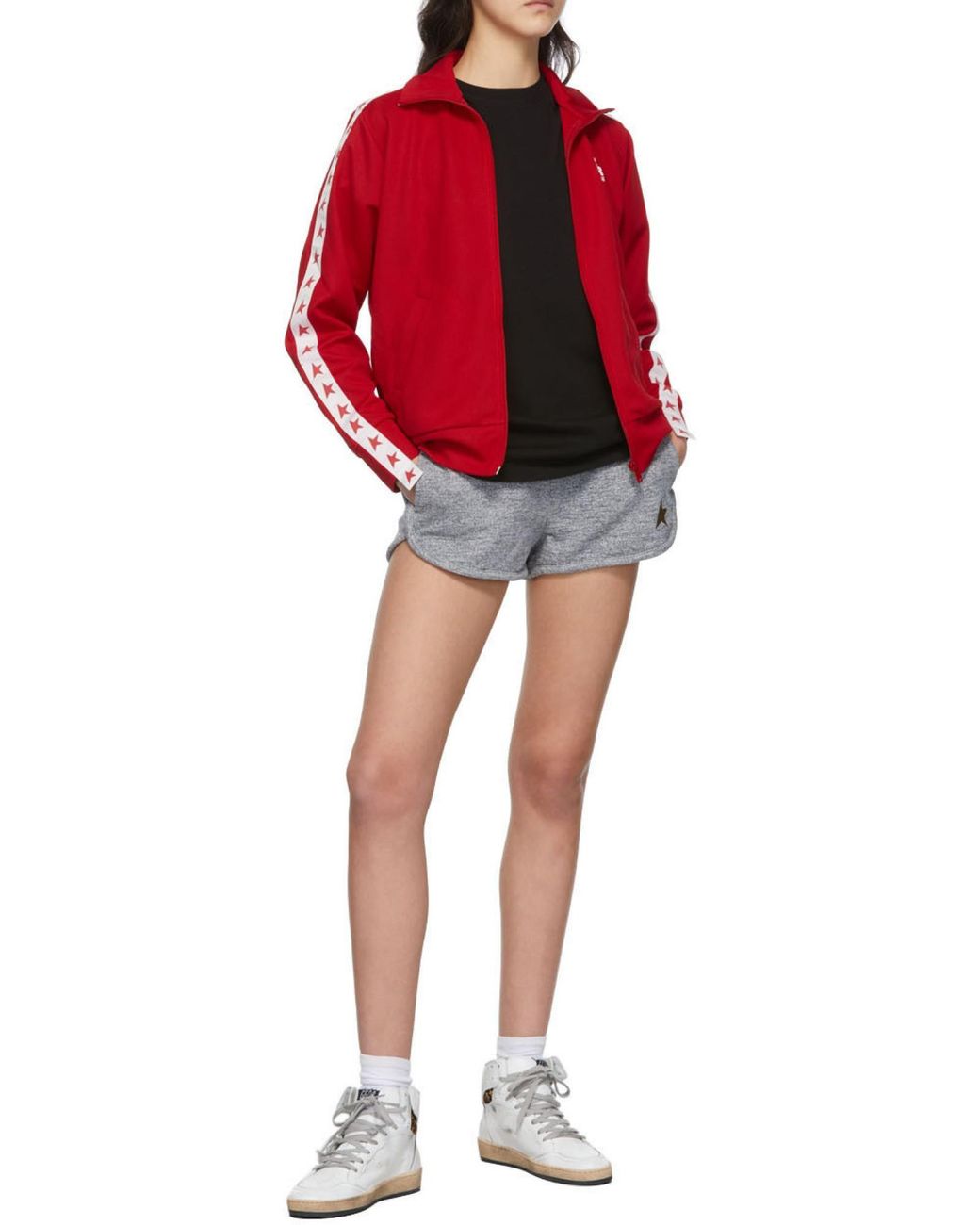 Golden Goose Deluxe Brand Gray Star Embroidered Shorts