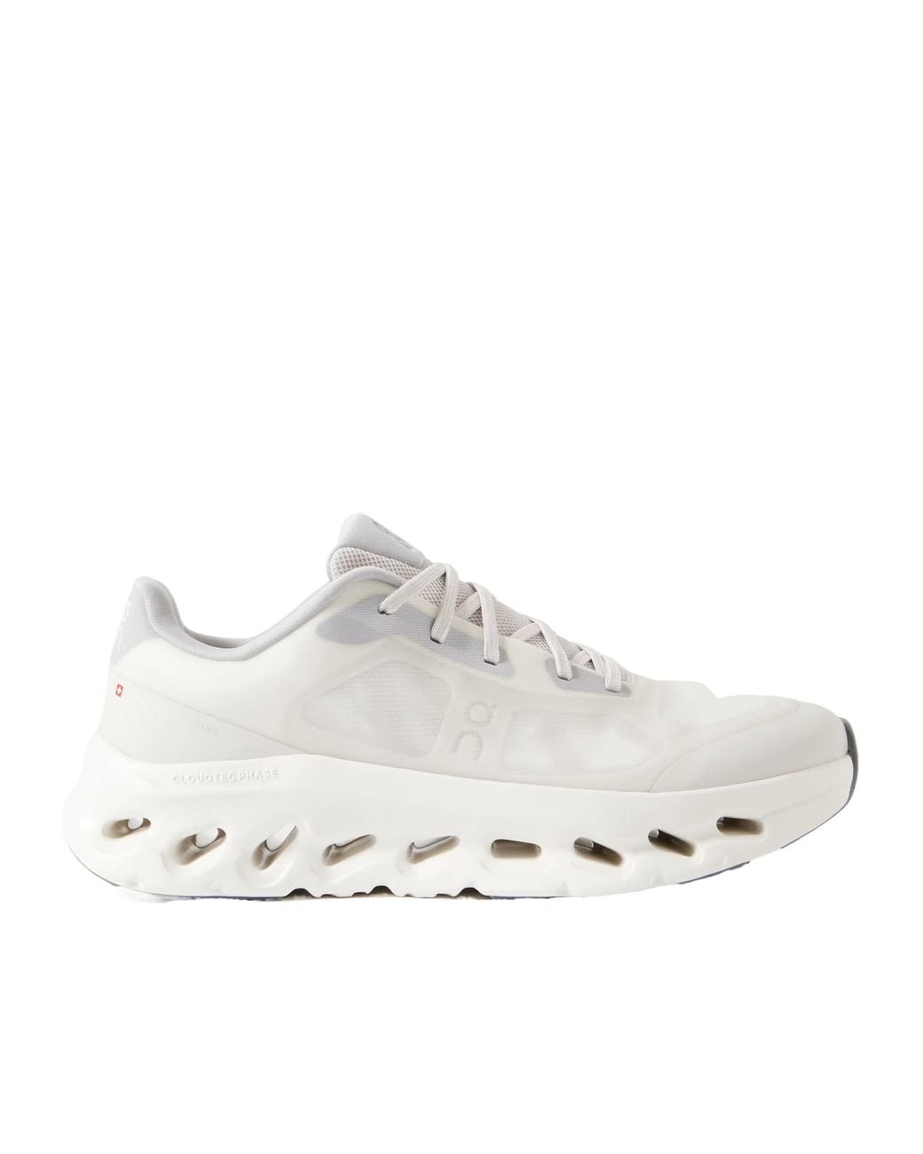 On Shoes White Rubber-Trimmed Mesh Sneakers