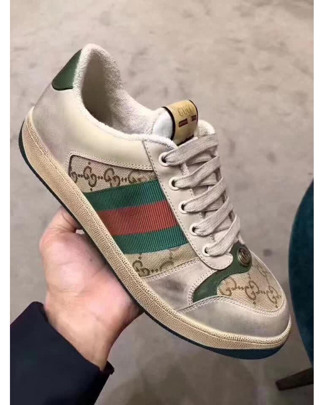 Gucci Green Screener Casual Sneakers for men