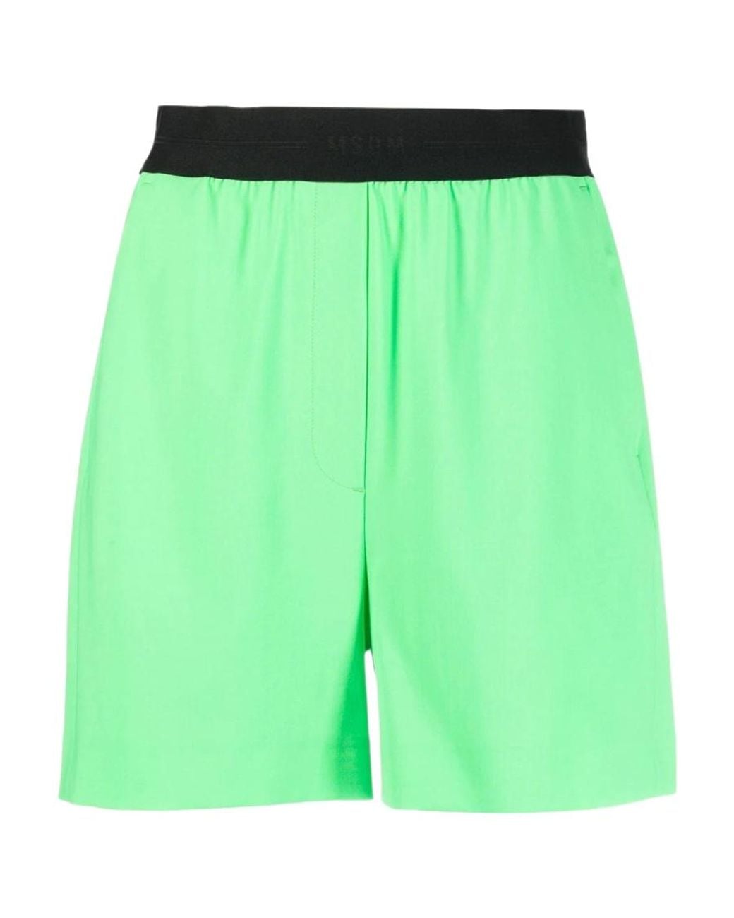 MSGM Green Logo Shorts