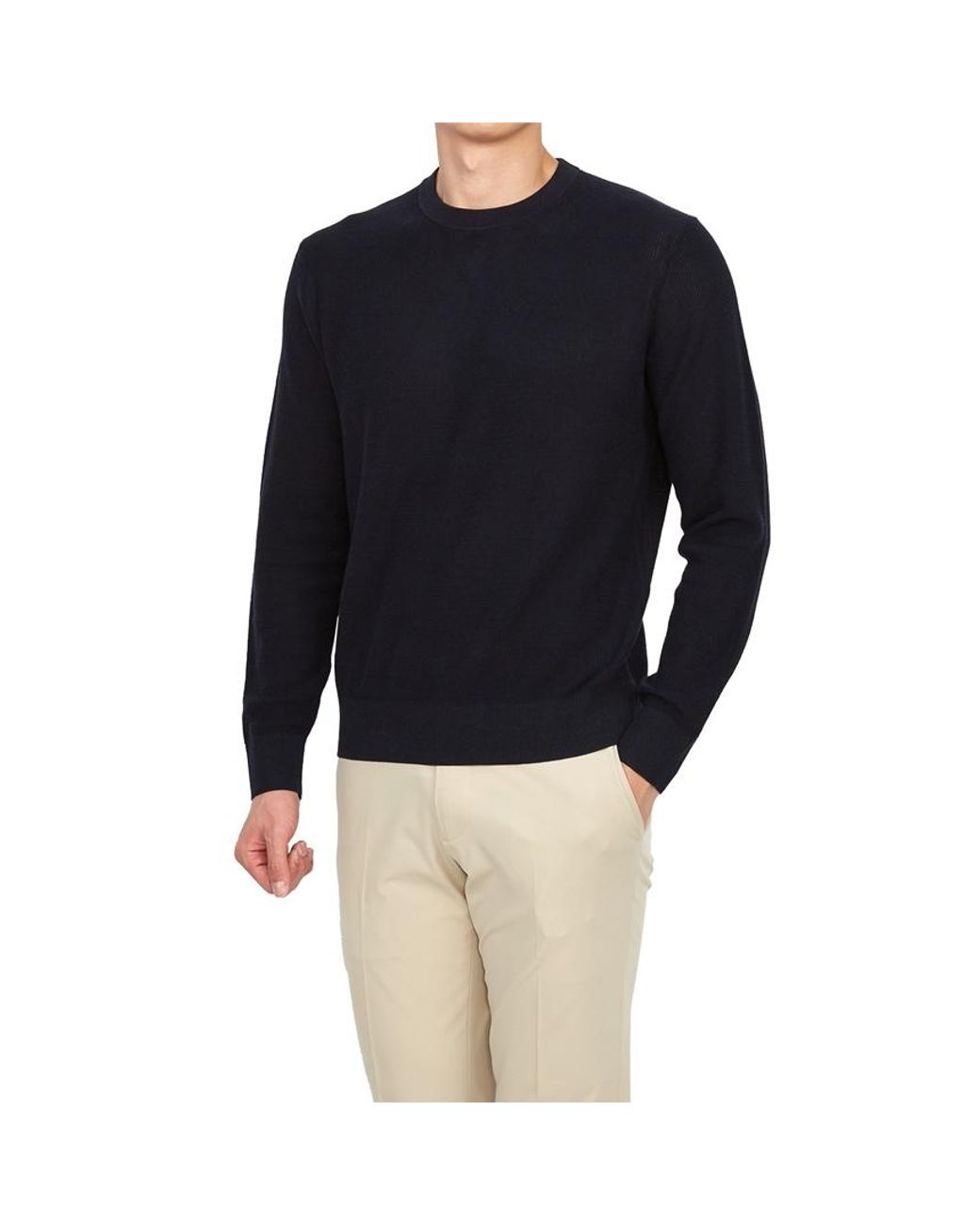 Theory Blue Long Sleeved Crewneck Sweater for men