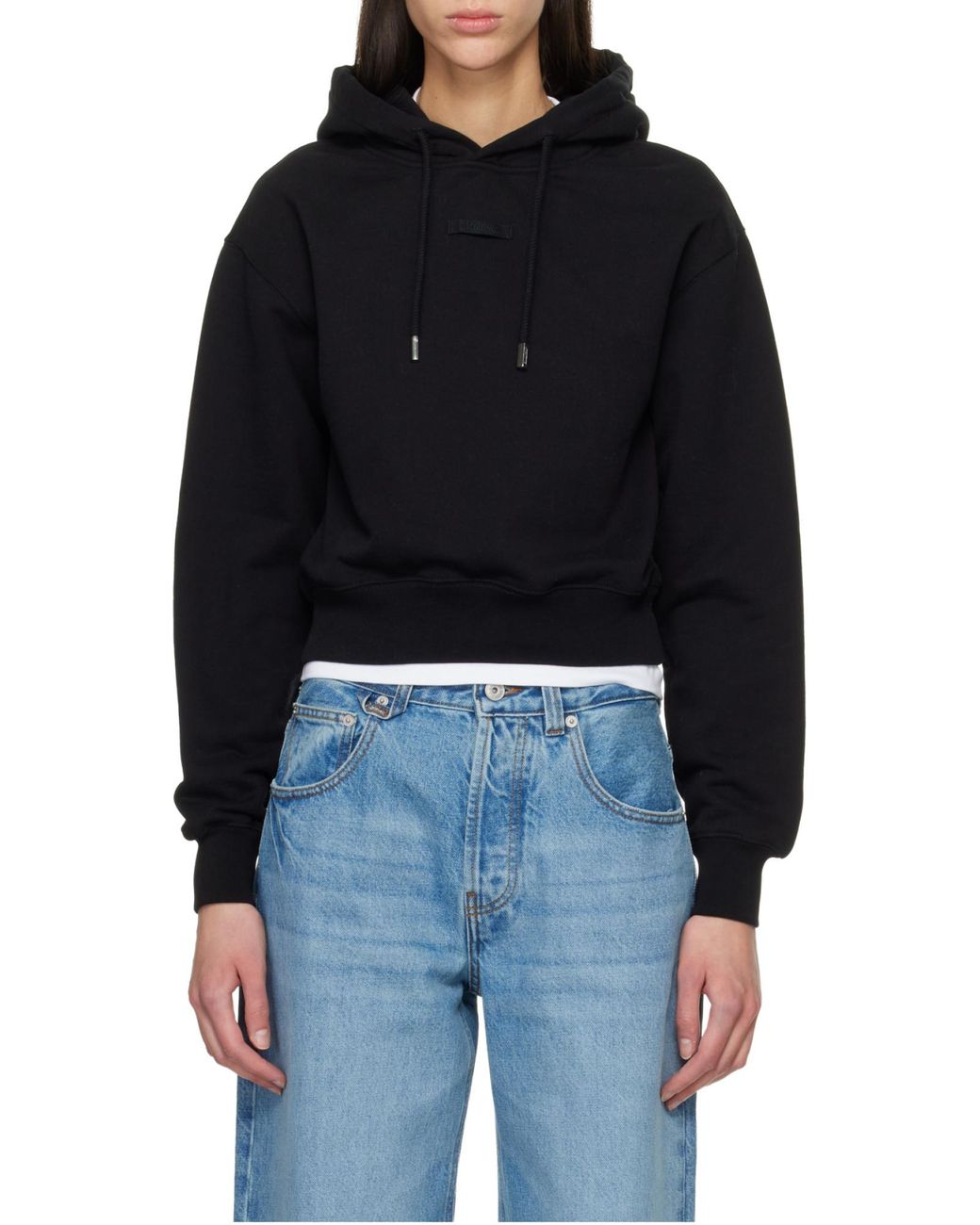 Jacquemus Blue Logo Patch Drawstring Hoodie