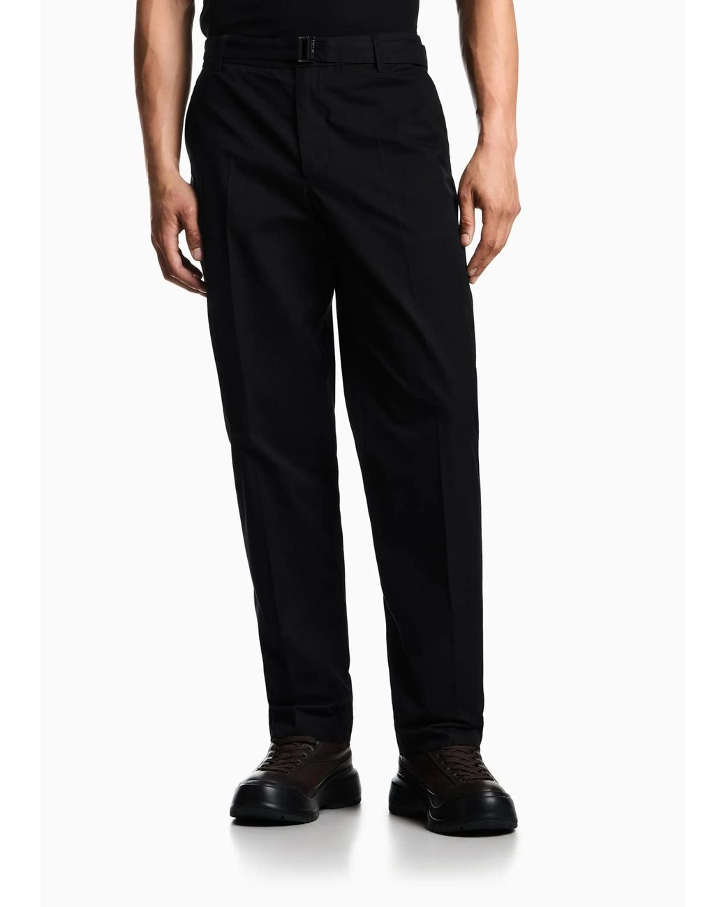 Emporio Armani Black Straight-Leg Pants for men