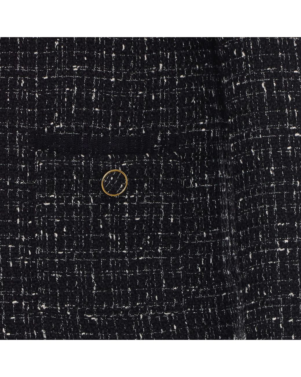 Twinset Black Fringe Detailed Tweed Jacket