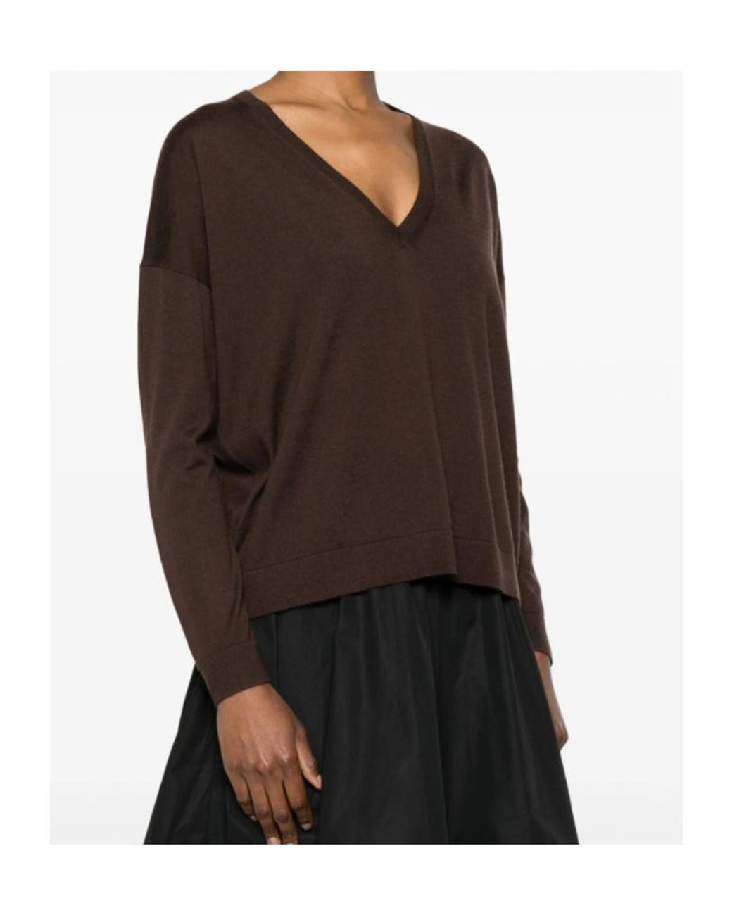 Co. Brown V-Neck Cashmere Sweater