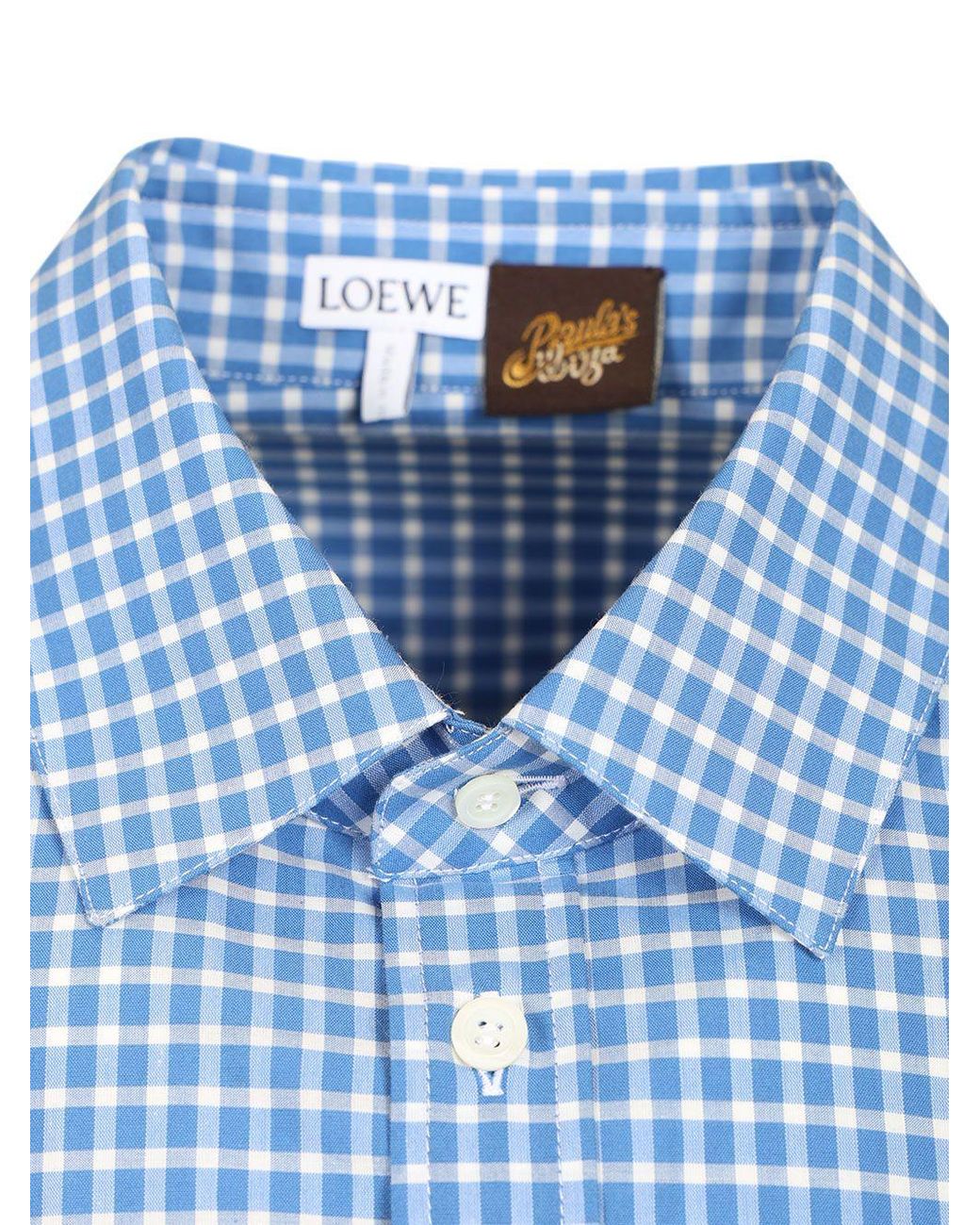 Loewe Blue Textured Checked Shirt for men